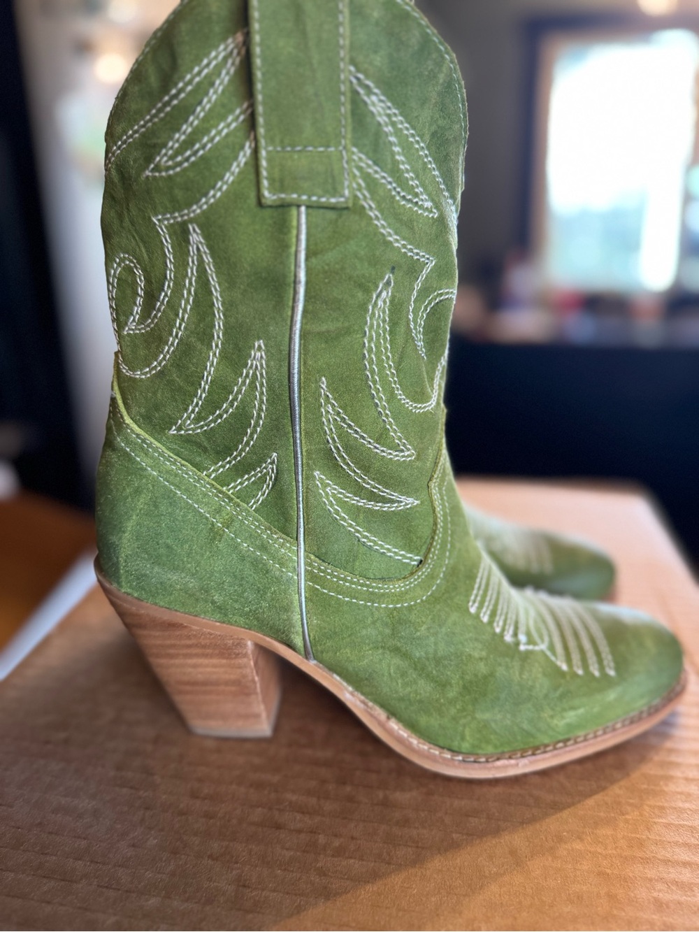 dingo Green Suede Western Ankle Boots - Picture 5 of 8